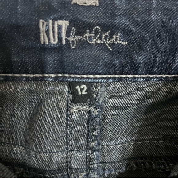 Women’s Kut From The Kloth Cropped Ankle Jeans Size 12 Dark Wash Whiskered - Picture 6 of 12